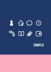 Adult simple navy blue pink g