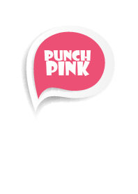 Punch Pink Button In White V.2
