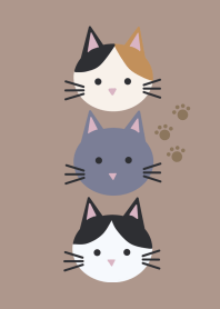 シンプル・ねこ/くすみモカ