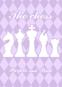 チェス駒(パープル×ピンク×ダイヤ柄)