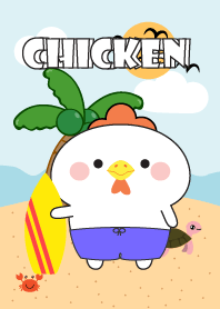 White Chicken On The Beach Theme