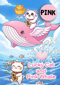Lucky Cat and Pink Whale (Pink)