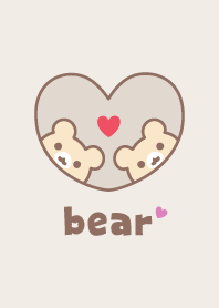 หมี หัวใจ [สีน้ำตาล]