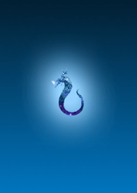 Purple blue dragon silhouette