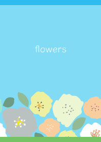 flower and flower on blue