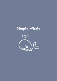 Simple Whale -blue gray-