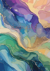 Beautiful blue ink on red