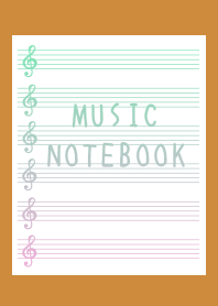 GRADIENT MUSIC NOTEBOOK-BROWN-ORANGEj