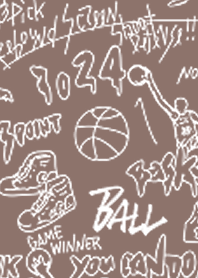 Basketball graffiti 01 brown
