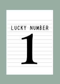 LUCKY NUMBER 1 NOTEBOOKj-DUSTY GREEN