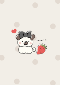 Pug&Strawberry:brown dot