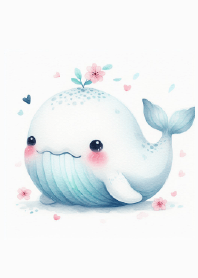 Bloom-Adorned Whale: A Splash of Joy