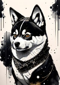 Ukiyo-e Tinta Shiba Inu