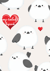 Long-tailed Tit and Heart1 beige
