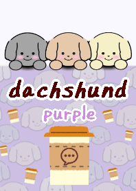 dachshund theme23 purple white