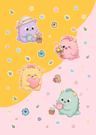 Cute monster Pink&Yellow