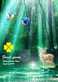 Lucky bluebird and deer