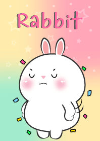 Lovely White Rabbit In Pastel Theme