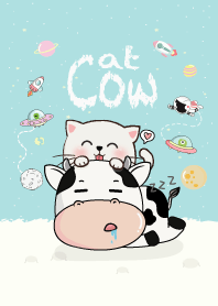 Cow and Cat. (Blue)