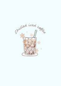 Chilled iced coffee -blue-