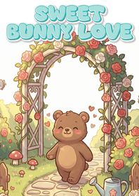 Rose Garden Bear Beige Calm Pastel
