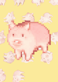 ブタ ランダムのドット絵Yellow 02