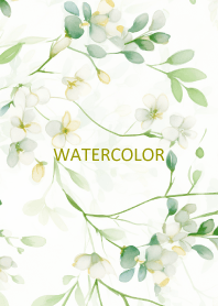 Watercolor-Small green flower 28