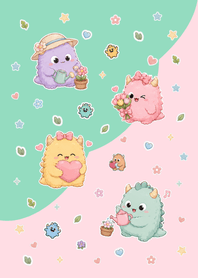 Cute monster Pink&Green