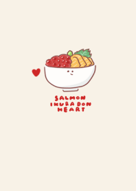 Salmon salmon roe bowl heart beige.
