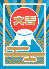 Lucky Mt.Fuji / Blue x Red x Gold