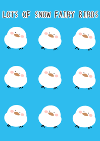 LOTS OF SNOW FAIRY BIRDS-BLUE-GREENj