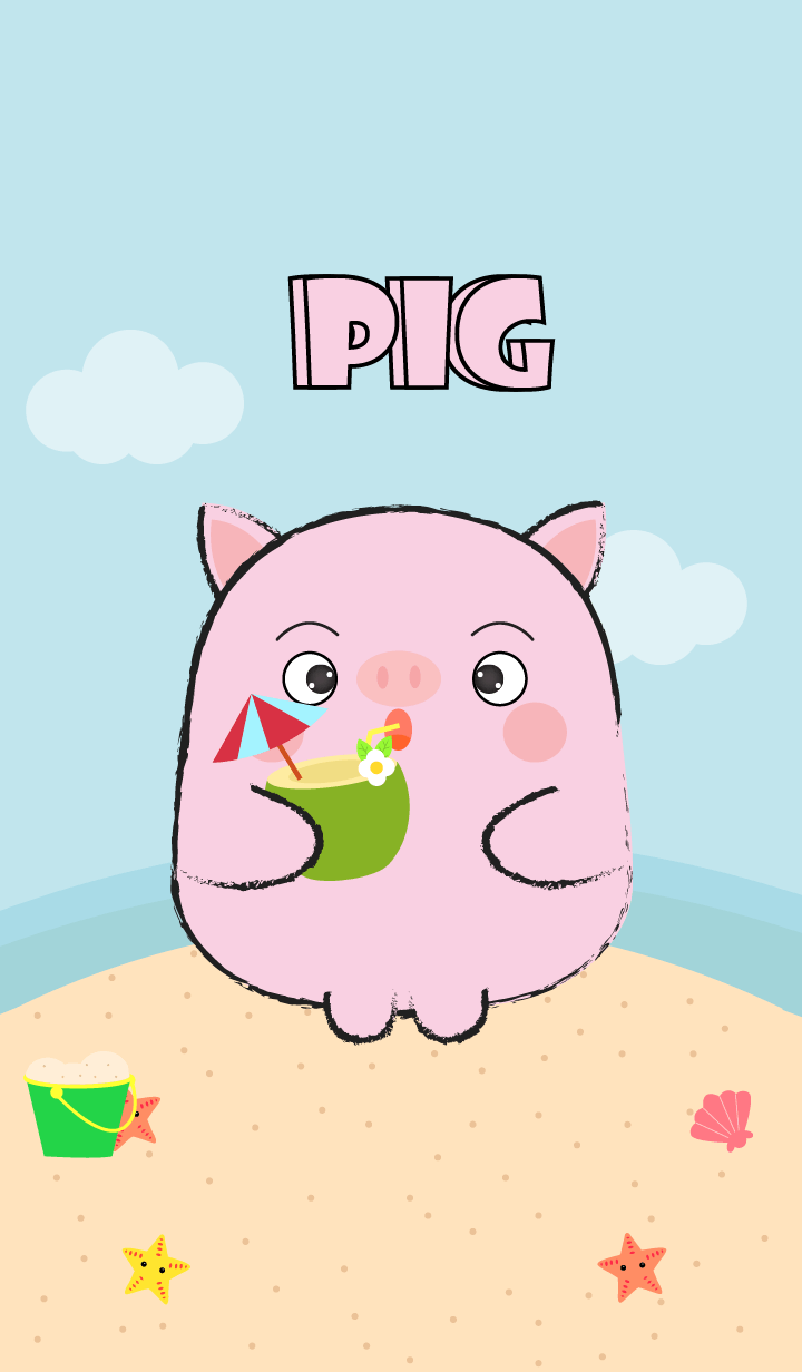 Summer Fat Cute Pig theme