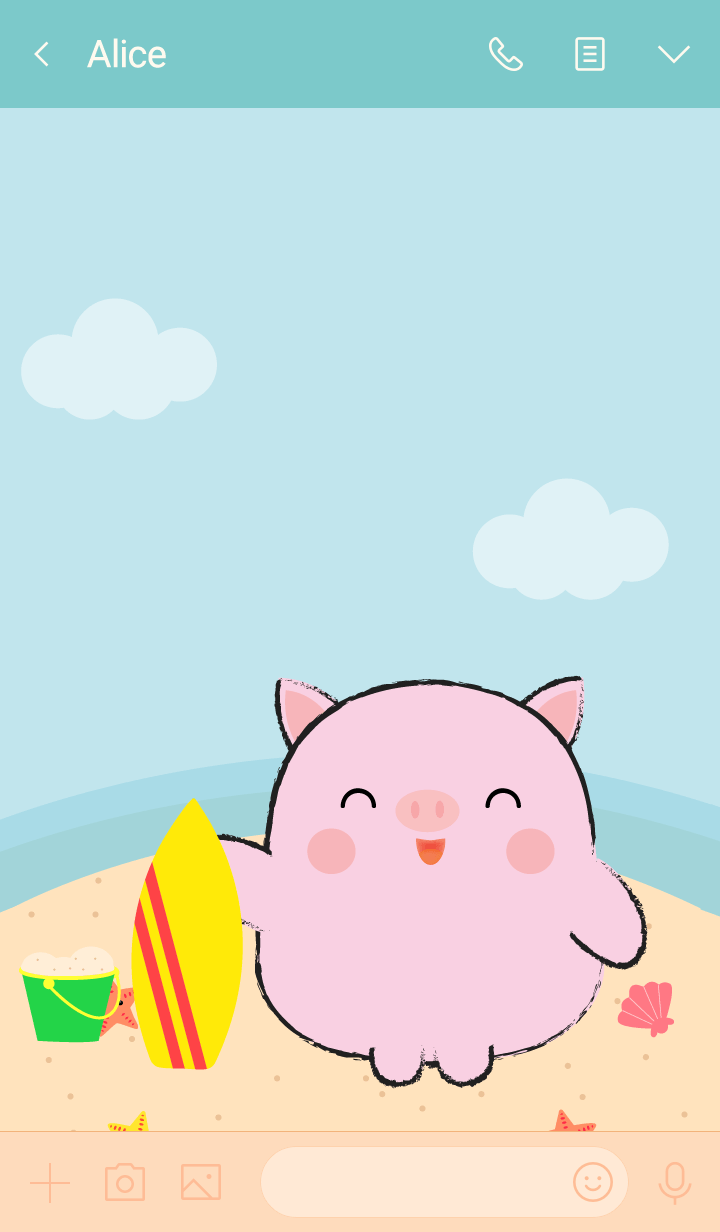 Summer Fat Cute Pig theme