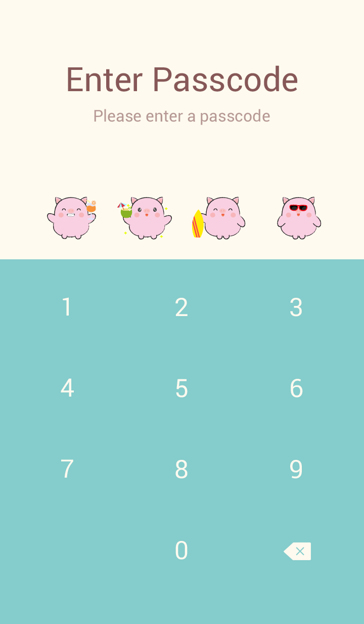 Summer Fat Cute Pig theme