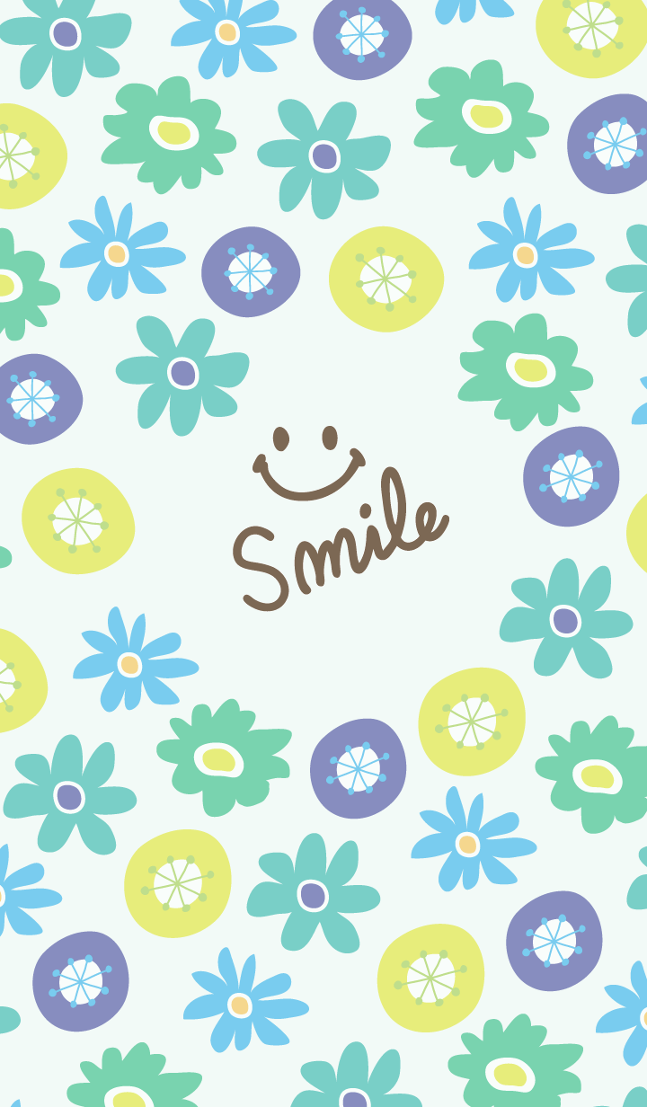 North European floral blue - smile7-