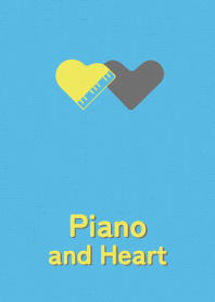 Piano and Heart blue yellow