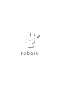 Rabbits5 Musical note / White
