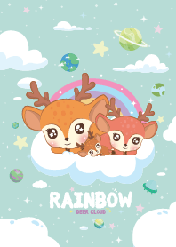 กวางน้อย เมฆสายรุ้ง สีเขียว