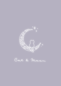Cat & Moon: violet beige