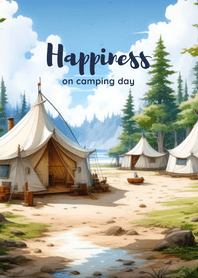 Happiness on camping day x day time