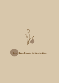 line art of tulip with nuance brown