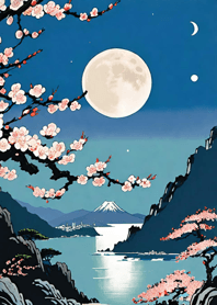 浮世繪 山海櫻花月 a549dC