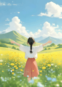 Cute Girl and Beautiful Nature V.19