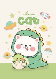 i am Cat Dino Lover : Green
