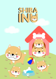 Cute Family Shiba iNu Dog Theme