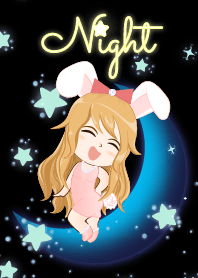 Night - Bunny girl on Blue Moon