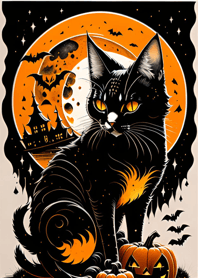 halloween cat 3D4f40