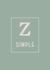 シンプル イニシャル Z くすみグリーン