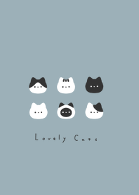 6 cats /gray green WH