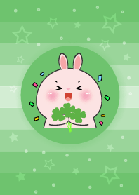 Simple Pink Rabbit Love Green Theme